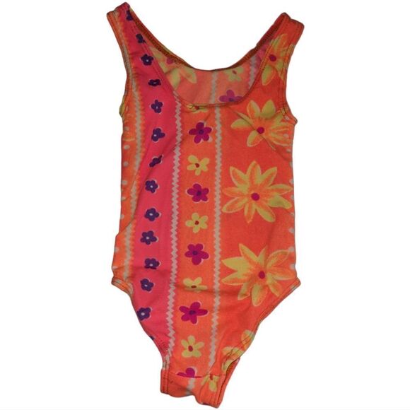 Copper tone kids vintage neon swimsuit size 12 months - Picture 2 of 4